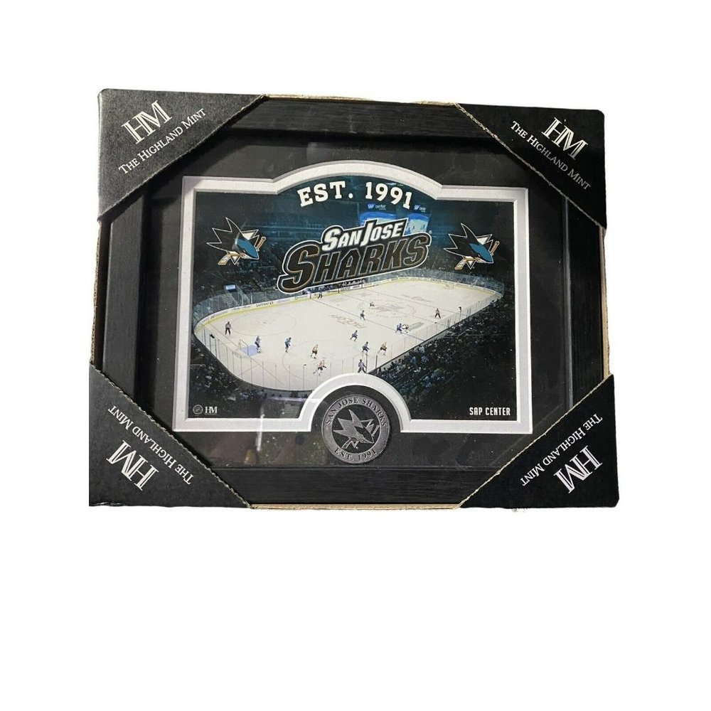 SAN JOSE SHARKS MINT COIN FRAMED STADIUM PHOTO by HIGHLAND MINT NEW